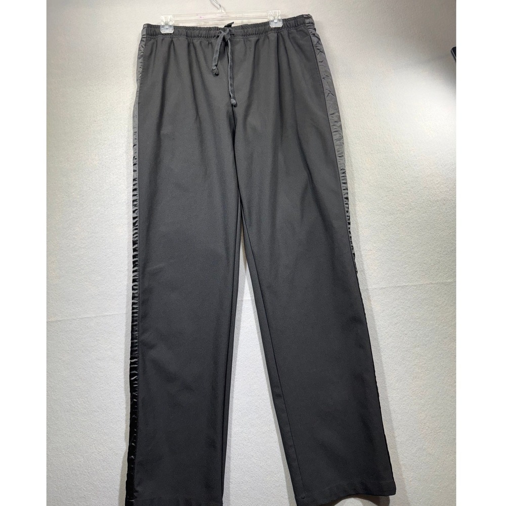 Forever 21 Men Black Satin Side Stripe Jogger Pants XL Drawstring Streetwear